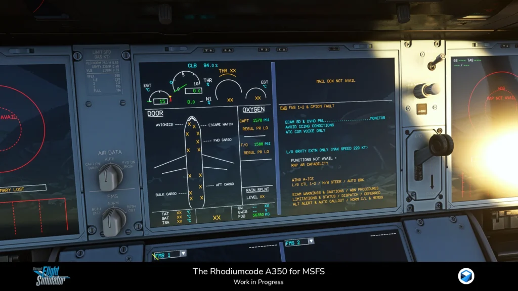 Diagrama da rede de aviônicos do A350 da Rhodiumcode