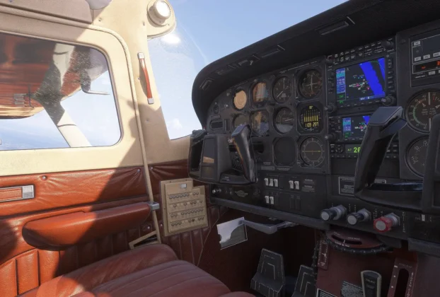 Cockpit do Turbo 206 Stationair no Microsoft Flight Simulator 2024