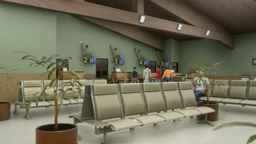 Terminal e paisagem do cenário iniBuilds El Hierro para Microsoft Flight Simulator 2024