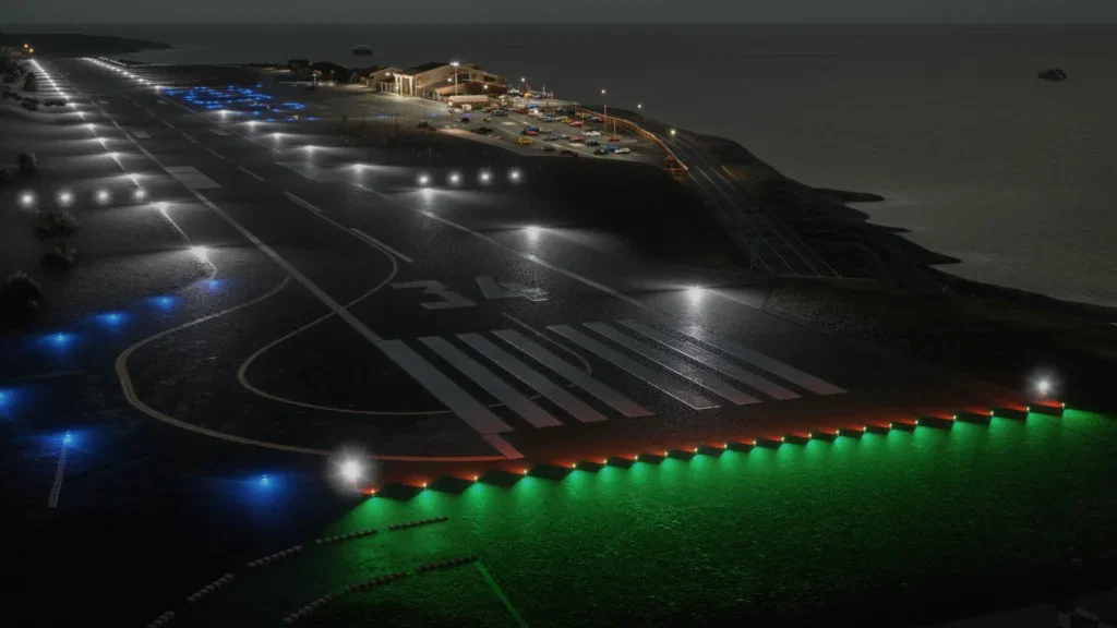 Terminal e paisagem do cenário iniBuilds El Hierro para Microsoft Flight Simulator 2024