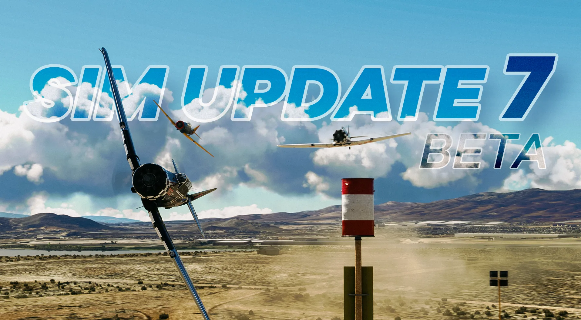 Captura do beta da Sim Update 7 do MSFS 2024 com a confirmação das corridas aéreas.