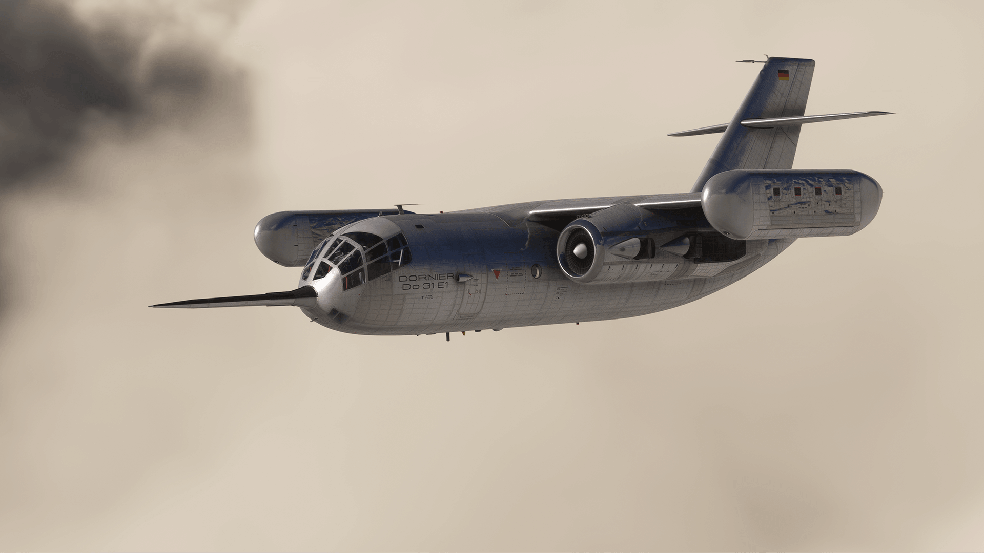 Dornier Do 31 no Microsoft Flight Simulator, aeronave VTOL atualizada no AAU6.