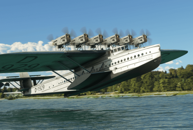 Dornier Do X no MSFS 2024: hidroavião clássico de doze motores atualizado no AAU6.