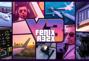 Imagem oficial do vídeo Fenix A320 Version 3, com aeronave e detalhes de cockpit e sistemas.