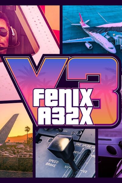 Imagem oficial do vídeo Fenix A320 Version 3, com aeronave e detalhes de cockpit e sistemas.